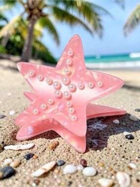 NWT Roller Rabbit x Target Pink Starfish Pearl Claw Clip Limited Edition